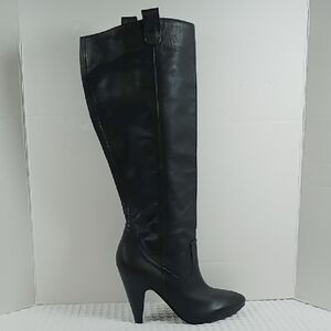 Jessica Simpson Marley Black Leather Heeled Boots Size 7.5